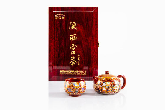 샤안시 공식 차 유기농 연장 된 검은 차 벽돌 500g 선물 상자 및 ISO 인증 차 전문가