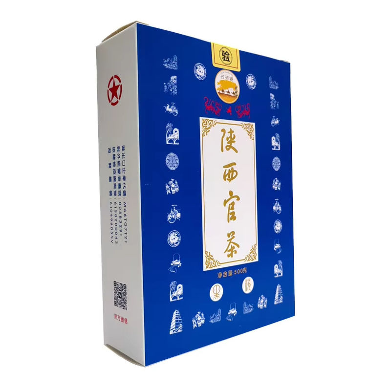 10년 된 전통 중국 OEM 수작업 검은 차 압축 발효 차 벽돌 500g 전 금 꽃 컬렉션 등급